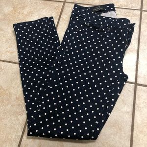 J. Crew Navy Polka Dot Skinny Pants
